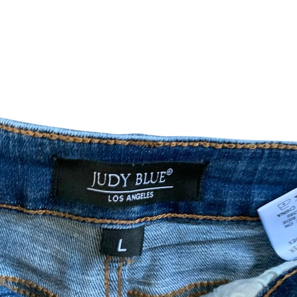 Judy Blue Distressed Blue Jean Shorts - Picture 2 of 3